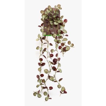 Konstgjord hängväxt saffran SAELFES på stödpinne, grön-vinröd, 85cm
