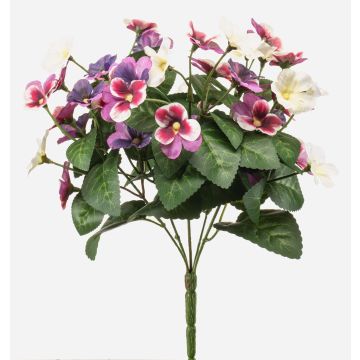 Konstgjord pensé NORHA på stödpinne, cerise-lila-vit, 30cm