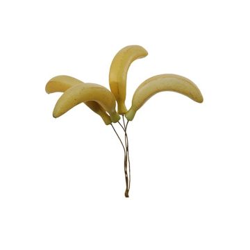 Konstgjord frukt, banan, AUNO, med tråd, 6 st, gul, 7,5cm, Ø1,5cm Konstgjord frukt, banan, AUNO, med tråd, 6 st, gul, 7,5cm, Ø1,5cm