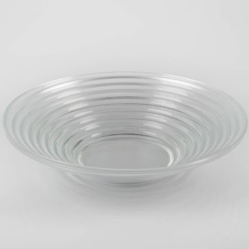 Fruktskål SELMA i glas, med räfflor, transparen, 6cm, Ø27cm