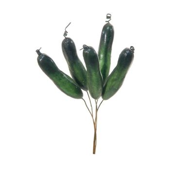 Dekorativ gurka TAHLEE med tråd, 6 st, grön, 7,5cm, Ø1,7cm Dekorativ gurka TAHLEE med tråd, 6 st, grön, 7,5cm, Ø1,7cm