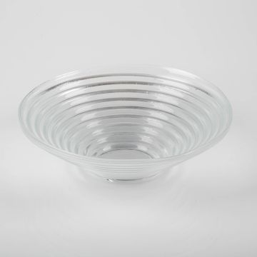 Fruktskål SELMA i glas, med räfflor, transparen, 7cm, Ø23cm