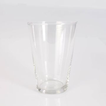 Konisk vas JENNY EARTH i glas, klar, 19,5cm, Ø14cm