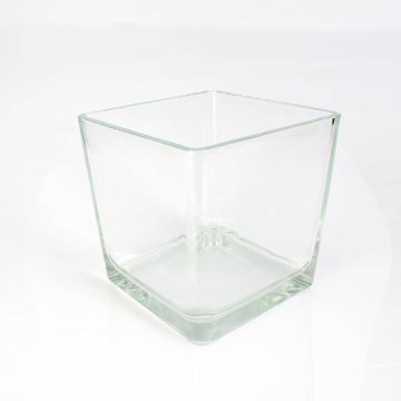 Blomkruka i glas KIM EARTH, klar, 18x17,5x17,5cm Blomkruka i glas KIM EARTH, klar, 18x17,5x17,5cm