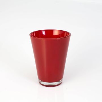Konisk blomvas ANNA EARTH i glas, röd, 15cm, Ø11cm Konisk blomvas ANNA EARTH i glas, röd, 15cm, Ø11cm