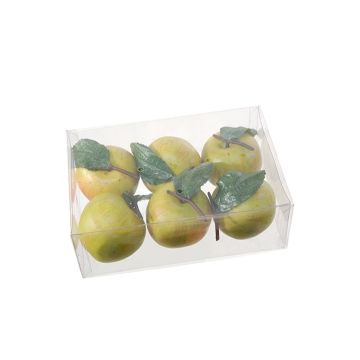 Konstgjord frukt - äpple UNARA, 6 st, grön-röd, 5,5cm, Ø6cm Konstgjord frukt - äpple UNARA, 6 st, grön-röd, 5,5cm, Ø6cm