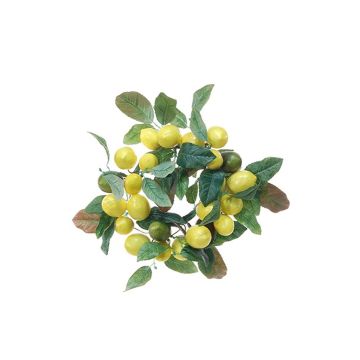 Konstgjord krans SILVANI av citroner, gul, Ø25cm