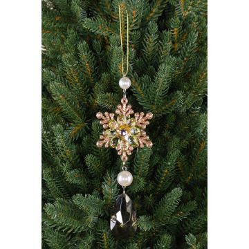 Akrylhängare isblomma ZERA, droppformad, glitter, grön-guld, 16cm, Ø6cm Akrylhängare isblomma ZERA, droppformad, glitter, grön-guld, 16cm, Ø6cm