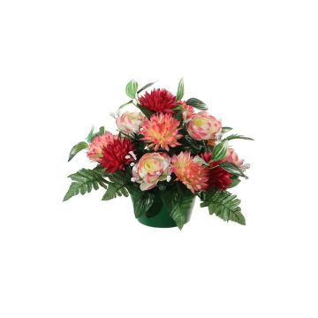 Konstgjord blomsterarrangemang med ranunkel, sommaraster WIEBKE, dekorativ kruka, rosa-cerise-krämfärgad, 26cm, Ø30cm Konstgjord blomsterarrangemang med ranunkel, sommaraster WIEBKE, dekorativ kruka, rosa-cerise-krämfärgad, 26cm, Ø30cm