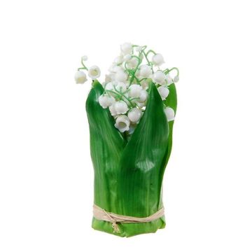 Konstgjord blomsterarrangemang med liljekonvalj IKENNA, vit, 15cm, Ø6cm Konstgjord blomsterarrangemang med liljekonvalj IKENNA, vit, 15cm, Ø6cm