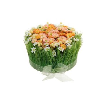 Konstgjord blomsterarrangemang med margeriter och gräs HAULANI, orange-vit, 12cm, Ø20cm Konstgjord blomsterarrangemang med margeriter och gräs HAULANI, orange-vit, 12cm, Ø20cm