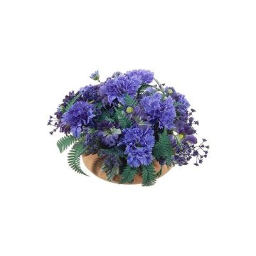 Konstgjord blomsterarrangemang med nejlikor och prästkragar IAKOBA på fat, blå, 17cm, Ø28cm Konstgjord blomsterarrangemang med nejlikor och prästkragar IAKOBA på fat, blå, 17cm, Ø28cm