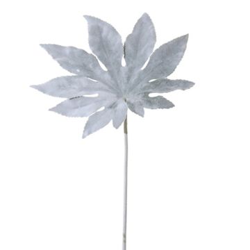 Dekorativt blad Aralie DUSAN, vit-grå, 50cm