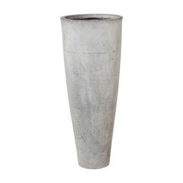 Rund hög blomkruka NARUKO, 3 st, glasfiber, grå, 25x60cm, 33x80cm, 41x100cm