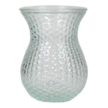 Blomvas i glas LAUMA med mönster, transparent, 19cm, Ø14cm