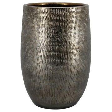 Keramikplanteringsvas ILSE med ådring, guld, 30cm, Ø23cm Keramikplanteringsvas ILSE med ådring, guld, 30cm, Ø23cm