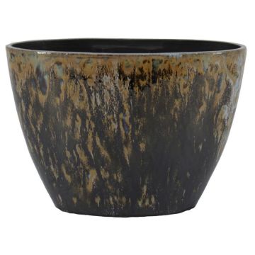 Oval keramikkruka ELIEL, prickig, brun-blå, 32x15x22cm