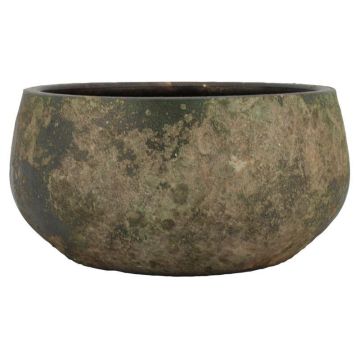 Keramikplanteringsskål AROON med ådring, antikgrön, 14cm, Ø29cm Keramikplanteringsskål AROON med ådring, antikgrön, 14cm, Ø29cm