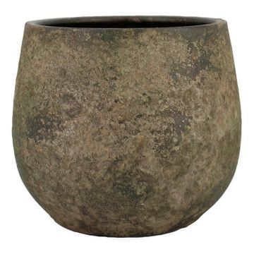 Keramikplanteringskruka AROON med ådring, antikgrön, 26cm, Ø29cm Keramikplanteringskruka AROON med ådring, antikgrön, 26cm, Ø29cm