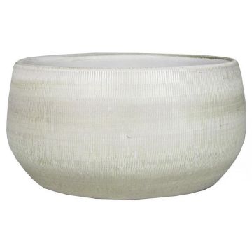 Blomskål DELTA med räfflor, keramik, ljusgrå-vit, 14cm, Ø29cm
