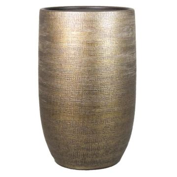 Dekorationsvas AGAPE, keramik, med ådring, guld, 50cm, Ø32cm
