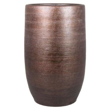 Dekorationsvas AGAPE, keramik, med ådring, koppar, 50cm, Ø32cm