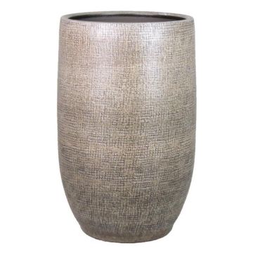 Dekorationsvas AGAPE, keramik, med ådring, vitbrun, 50cm, Ø32cm