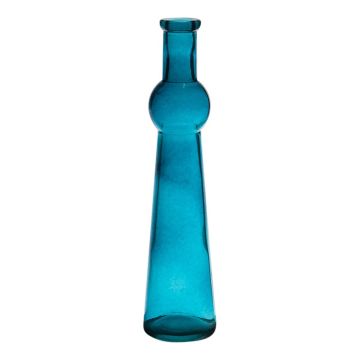 Flaskvas REYNALDO i glas, blå-klar, 23cm, Ø5,5cm
