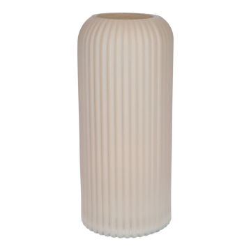 Glasvas ALBURGIS med räfflor, krämvit mat, 25cm, Ø10cm Glasvas ALBURGIS med räfflor, krämvit mat, 25cm, Ø10cm