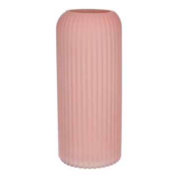 Glasvas ALBURGIS med räfflor, mat gammaldagsrosa, antikrosa-grön mat, 25cm, Ø10cm Glasvas ALBURGIS med räfflor, mat gammaldagsrosa, antikrosa-grön mat, 25cm, Ø10cm