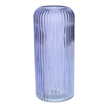 Glasvas ALBURGIS med räfflor, lila-klar, 25cm, Ø10cm Glasvas ALBURGIS med räfflor, lila-klar, 25cm, Ø10cm