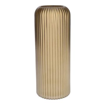 Glasvas ALBURGIS med räfflor, guldmetallic, 25cm, Ø10cm Glasvas ALBURGIS med räfflor, guldmetallic, 25cm, Ø10cm
