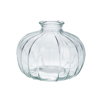 Blomvas ALFHARD, glas med räfflor, klar, 8,5cm, Ø10,5cm