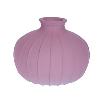 Blomvas ALFHARD, glas med räfflor, mauve-mat, 8,5cm, Ø10,5cm