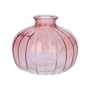 Blomvas ALFHARD, glas med räfflor, gammaldagsrosa-klart, antikrosa-klar, 8,5cm, Ø10,5cm Blomvas ALFHARD, glas med räfflor, gammaldagsrosa-klart, antikrosa-klar, 8,5cm, Ø10,5cm