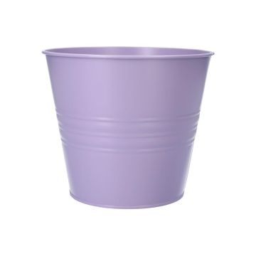 Rund blomkruka MICOLATO med räfflor, zink, lila, 13cm, Ø15,5cm