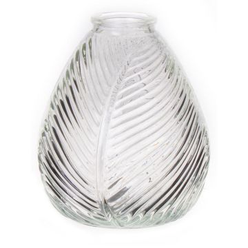 Glasflaska NELLOMIO med bladstruktur, klar, 16cm, Ø14cm