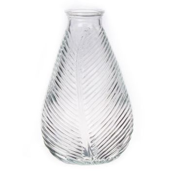 Glasflaska NELLOMIO med bladstruktur, klar, 23cm, Ø14cm