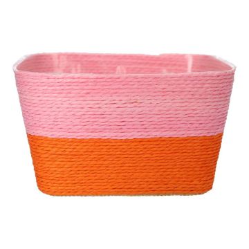 Planteringskorg NERIONKO DUO, rosa-orange, 17,5x17,5x10cm