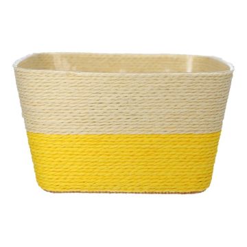 Planteringskorg NERIONKO DUO, beige-gul, 17,5x17,5x10cm