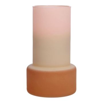 Dekorationsvas NULAILA, glas, rosa-beige-brun-mat, 18cm, Ø10,5cm