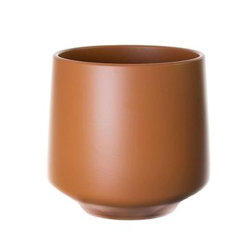 Blomkruka ZIOKA i keramik, mat karamell, 20,8cm, Ø23,5cm