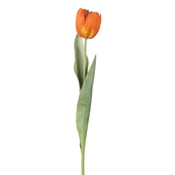 Dekorationsblomma tulpan GUSNAV, orange-gul, 50cm, Ø5cm