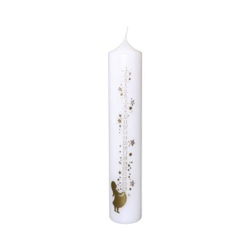 Adventskalender med blockljus KEEVA, adventsdagar i silkscreen, vit-guld, 26,5cm, Ø5cm - Tillverkad i Tyskland Adventskalender med blockljus KEEVA, adventsdagar i silkscreen, vit-guld, 26,5cm, Ø5cm - Tillverkad i Tyskland