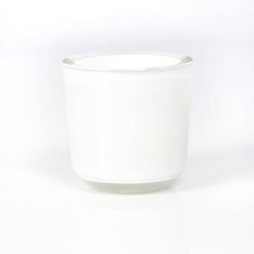 Tealjuslykta NICK i glas, vit, 8cm, Ø8cm