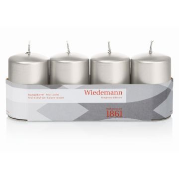 Adventskrans med blockljus JENARO, 4 st, silver, 8cm, Ø5cm, 18 timmar - Tillverkad i Tyskland Adventskrans med blockljus JENARO, 4 st, silver, 8cm, Ø5cm, 18 timmar - Tillverkad i Tyskland