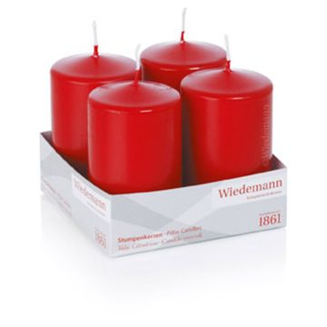 Adventskrans med blockljus JENARO, 4 stycken, röd, 10cm, Ø6cm, 33 timmar - Tillverkad i Tyskland Adventskrans med blockljus JENARO, 4 stycken, röd, 10cm, Ø6cm, 33 timmar - Tillverkad i Tyskland
