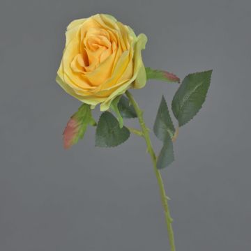 Konstgjord ros SIMONY, gul, 45cm, Ø8cm
