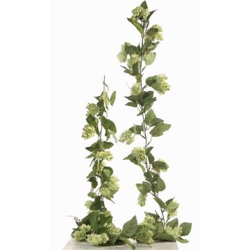 Konstgjord humlegirland KRATEOS med blommor, grön, 200cm