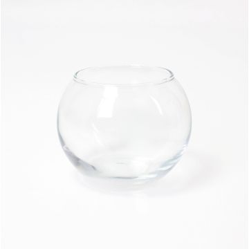 Rund te-ljushållare TOBI EARTH i glas, klar, 8cm, Ø9,5cm